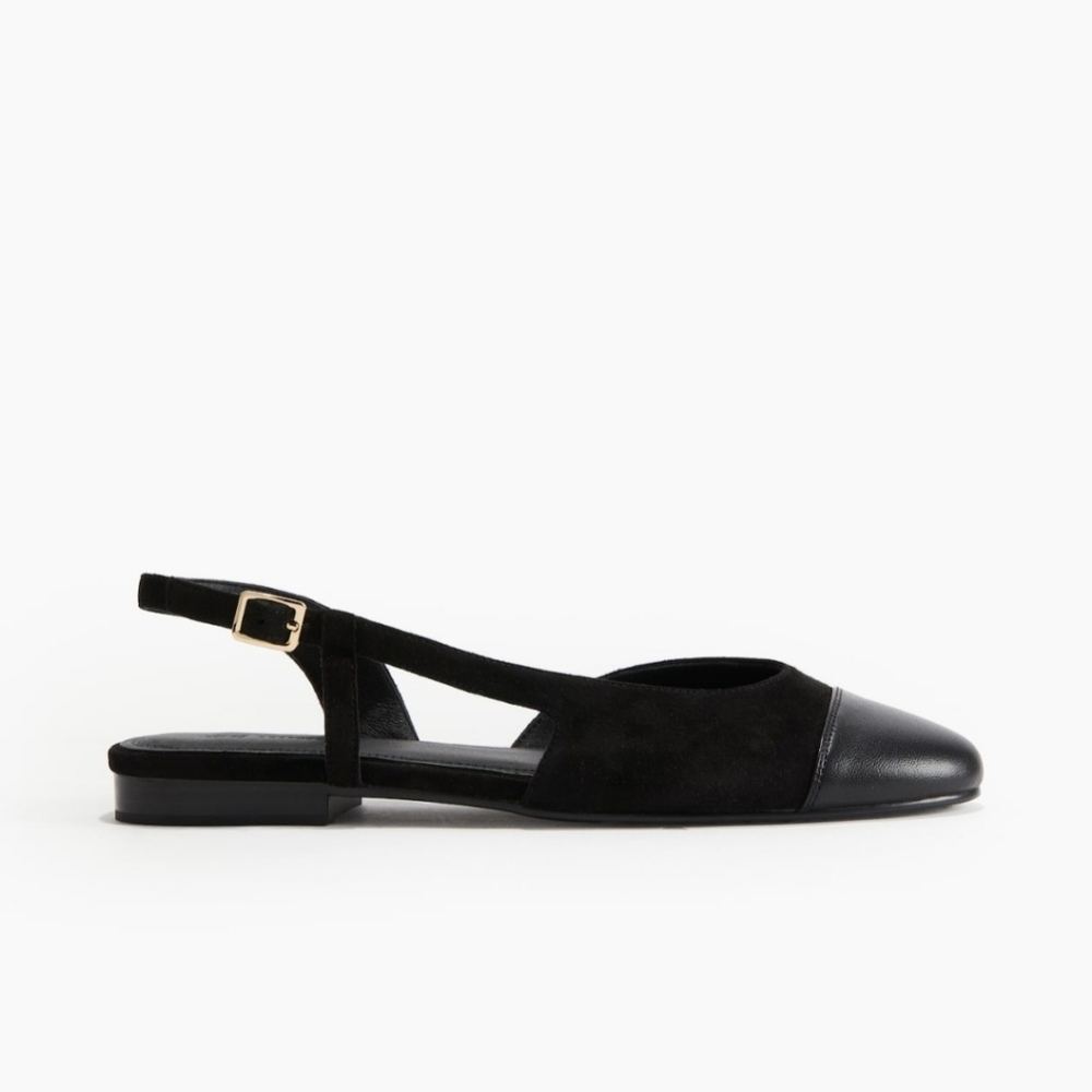 H&M Premium Collection genuine Leather And Suede Flats size 37